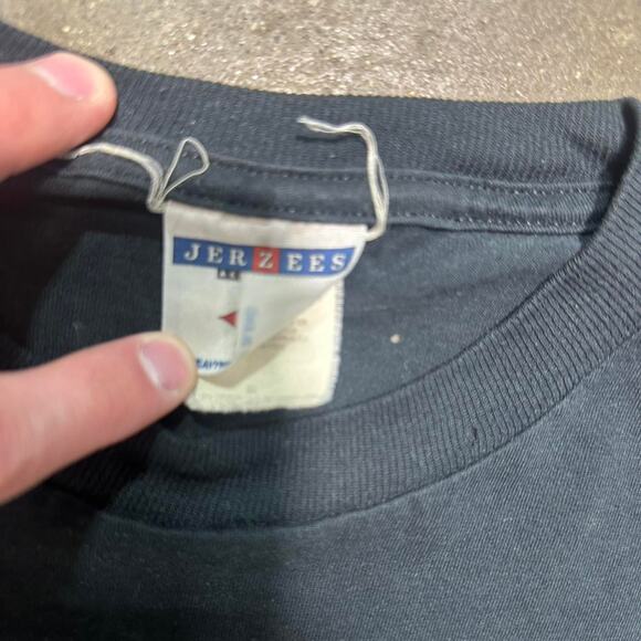 Vintage Y2K Faded Black Wings Tribal Biker Tee Mens XL Faded Black Eagle Shirt - Picture 4 of 4